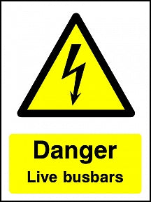 Danger Live Busbars Portrait Sign