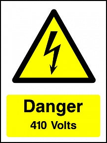 Danger 410V Portrait Sign