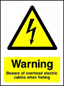 Warning Fishing Cables Portrait Sign