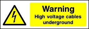Danger HV Underground Landscape Sign