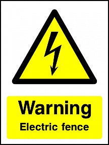Warning Electric Fence Portrait Sign