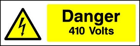 Danger 410V Landscape Sign