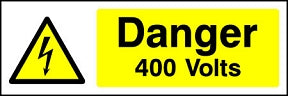 Danger 400V Landscape Sign