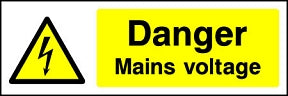 Danger Mains Voltage Landscape Sign