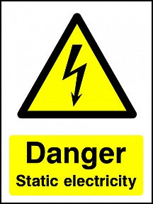 Danger Static Electricity Portrait Sign