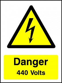 Danger 440V Portrait Sign