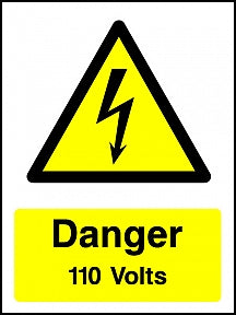 Danger 110V Portrait Sign