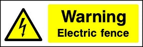 Warning Electric Fence Landscape Sign