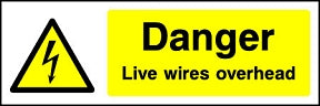 Danger Overhead Wires Landscape Sign